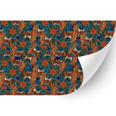HTV4U Puff Floral Heat Transfer Vinyl (Indian Flower, 20" x 5 Yards) - Patterned 3D Heat Press Transfer Paper, Design Printed Patterns for Special Event