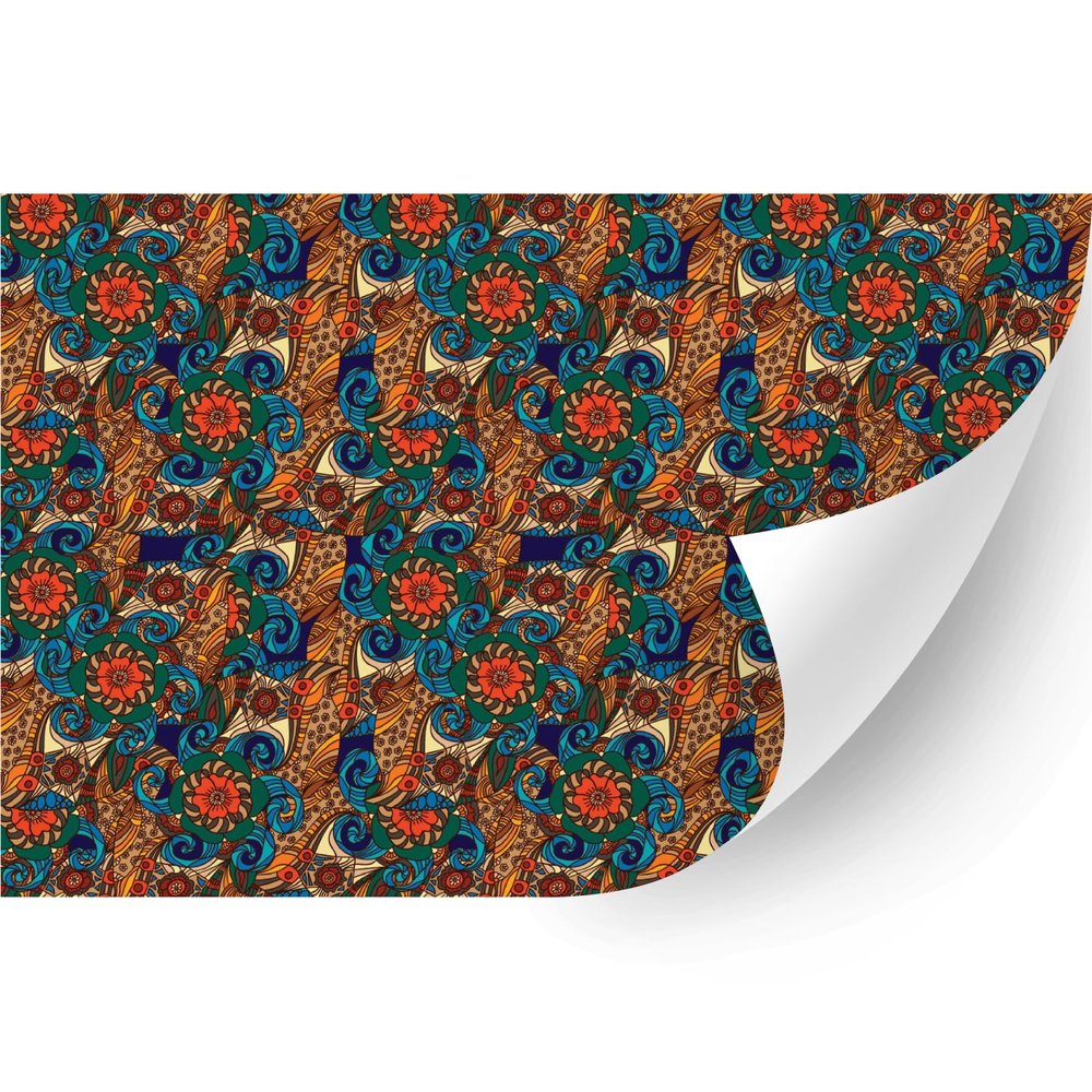 HTV4U Puff Floral Heat Transfer Vinyl (Indian Flower, 20" x 5 Yards) - Patterned 3D Heat Press Transfer Paper, Design Printed Patterns for Special Event