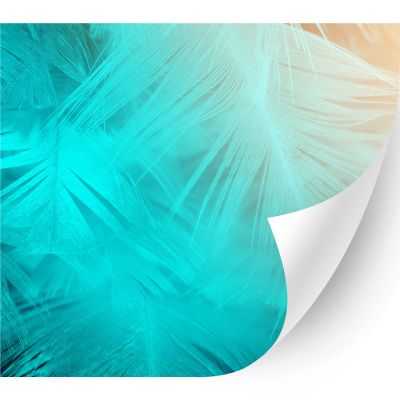 HTV4U Puff Ombre Heat Transfer Vinyl (Turquoise Feather, 12" x 12") - Patterned 3D Printed Patterned Heat Press Transfer Paper, Iron on Vinyl, Graphic Design for T- Patterned 3Dshirt