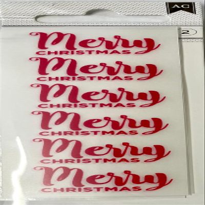 American Crafts Merry Christmas Rub-On Transfer Sheets 2 Sheets