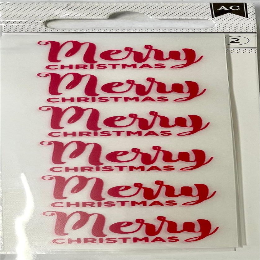 American Crafts Merry Christmas Rub-On Transfer Sheets 2 Sheets