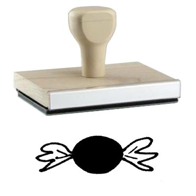 Hampton Studios Wrapped Candy Rubber Stamp, Wood 1 X 2 with Foam Cushion
