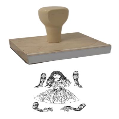 Hampton Studios Fall Fairy Dancing Doll Rubber Stamp, 4 X 3 Wood Stamp