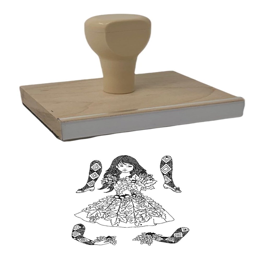 Hampton Studios Fall Fairy Dancing Doll Rubber Stamp, 4 X 3 Wood Stamp