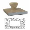 Hampton Studios Christmas Quilt Frame Rubber Stamp, 2 X 2 Wood Stamp view 1