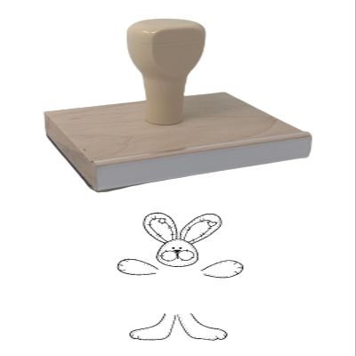 Hampton Studios Rabbit Yo Yo Rubber Stamp, 3 X 2 Wood Stamp
