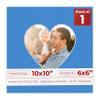 10x10 Mat Bevel Cut for 6x6 Photos - Precut Bay Blue Heart Shaped Photo Mat Board Opening - Acid Free Matte to Protect Your Pictures - Bevel Cut for Family Photos, Pack of 1 Matboard Show Kit With view 1