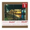 24x24 Mat Bevel Cut for 20x20 Photos - Precut Aged Oak Brown Square Shaped Photo Mat Board Opening - Acid Free Matte to Protect Your Pictures - Bevel Cut for Family Photos, Pack of 1 Matboard Show Kit view 1