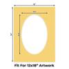 18x24 Mat Bevel Cut for 12x18 Photos - Precut Chamois Yellow Oval Shaped Photo Mat Board Opening - Acid Free Matte to Protect Your Pictures - Bevel Cut for Family Photos, Pack of 1 Matboard Show Kit view 2