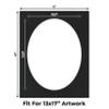 16x20 Mat Bevel Cut for 13x17 Photos - Precut Black Suede Oval Shaped Photo Mat Board Opening - Acid Free Matte to Protect Your Pictures - Bevel Cut for Family Photos, Pack of 1 Matboard Show Kit With view 2