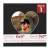 11x11 Mat Bevel Cut for 7x7 Photos - Precut Black Suede Heart Shaped Photo Mat Board Opening - Acid Free Matte to Protect Your Pictures - Bevel Cut for Family Photos, Pack of 1 Matboard Show Kit With view 1