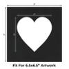 11x11 Mat Bevel Cut for 7x7 Photos - Precut Black Suede Heart Shaped Photo Mat Board Opening - Acid Free Matte to Protect Your Pictures - Bevel Cut for Family Photos, Pack of 1 Matboard Show Kit With view 2