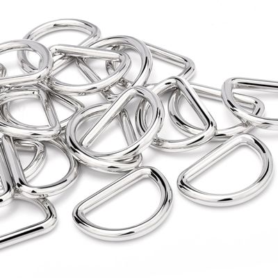 24 Pack Metal D Ring 1 Inch Dog Collar Buckle Seamless D-Rings for Crafts Handbag Harness Webbing, Purse Hardware for Bag Making - Silver