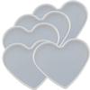 5Pcs Heart Shape Epoxy Mold DIY Resin Casting Heart Base Coaster Silicone Mold, Larger Size 5.9" x 4.4" view 1