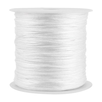 Nylon Rope, 100M x 0.8mm Nylon Chinese Knotted Rats Tail Lace Shambhala Thread (White)