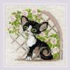 RIOLIS - Cornish Rex Kitten 2121, Cross Stitch Kits 6"x6", Cross Stitch Kits for Beginners & Advanced, Crossstitching Kit Adult, Embroidery Counted Stitching Kit view 1