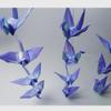 TOTIEJFJ Twinkle Paper Crane Hanging Garlands (3stringsX 5.2ft), Colorful Origami Birds Streamers for Bridal Shower, Baby Shower Birthday Party Supplies(Purple) view 2