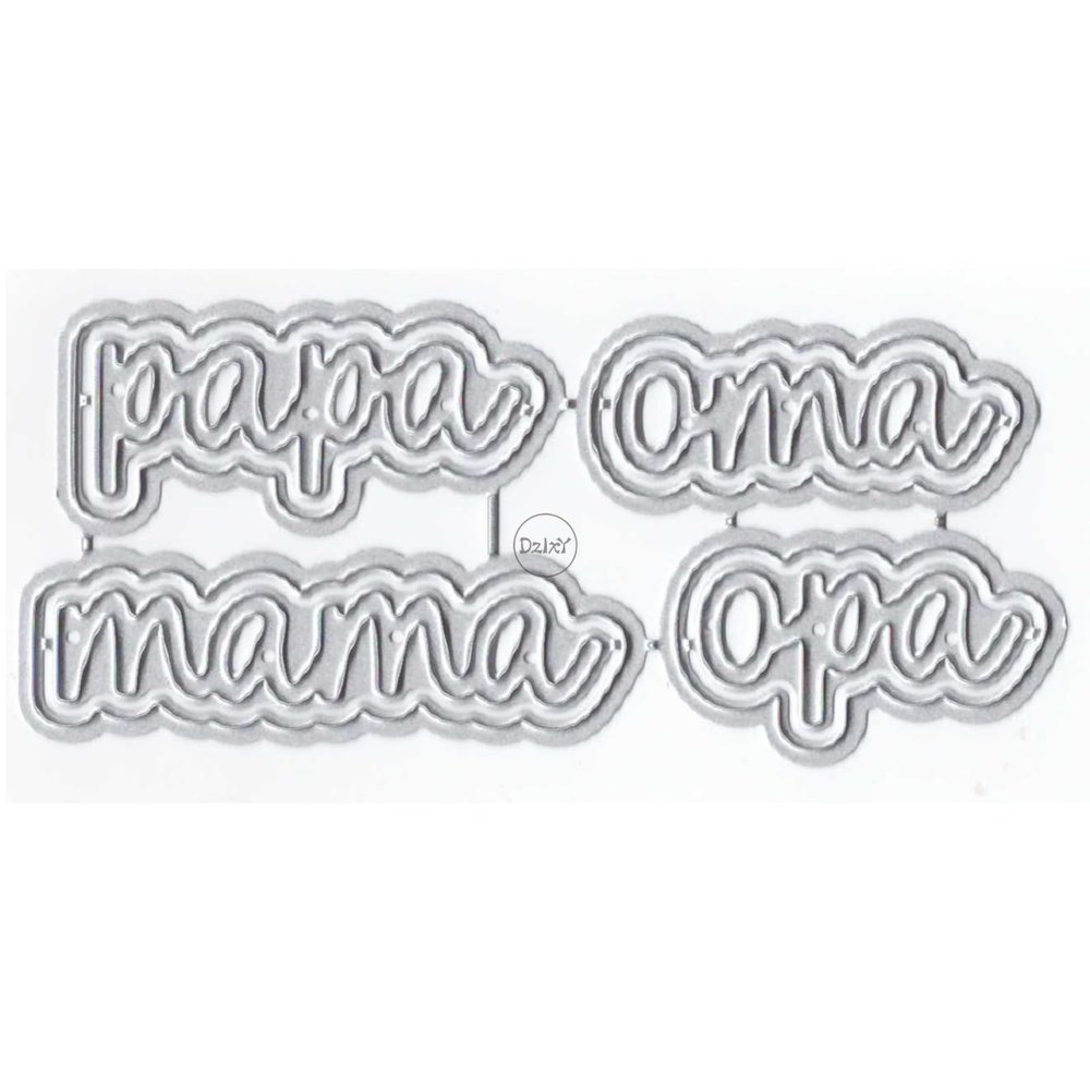 DzIxY English Words Mom Metal Cutting Dies for Card Making Kit Embossing Paper Die Cuts Scrapbook Machine Stencils Storage Pockets Supplies