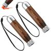 Hiboom 2 Pack Lumber Crayon Holder for 1/2'' Round or Hexagonal Marking Crayons, Wood Lumber Crayon Holder with Metal Chuck, Metal Caps and Nylon lanyard, Walnut Handle view 1