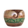 Wooden Yarn Bowl for Knitting and Crocheting | Handmade Yarn Bowl | Decorative Yarn Bowl | Handmade Yarn Bowl | Rosewood Yarn Bowl | Large Yarn Bowl (Dark Green) view 1