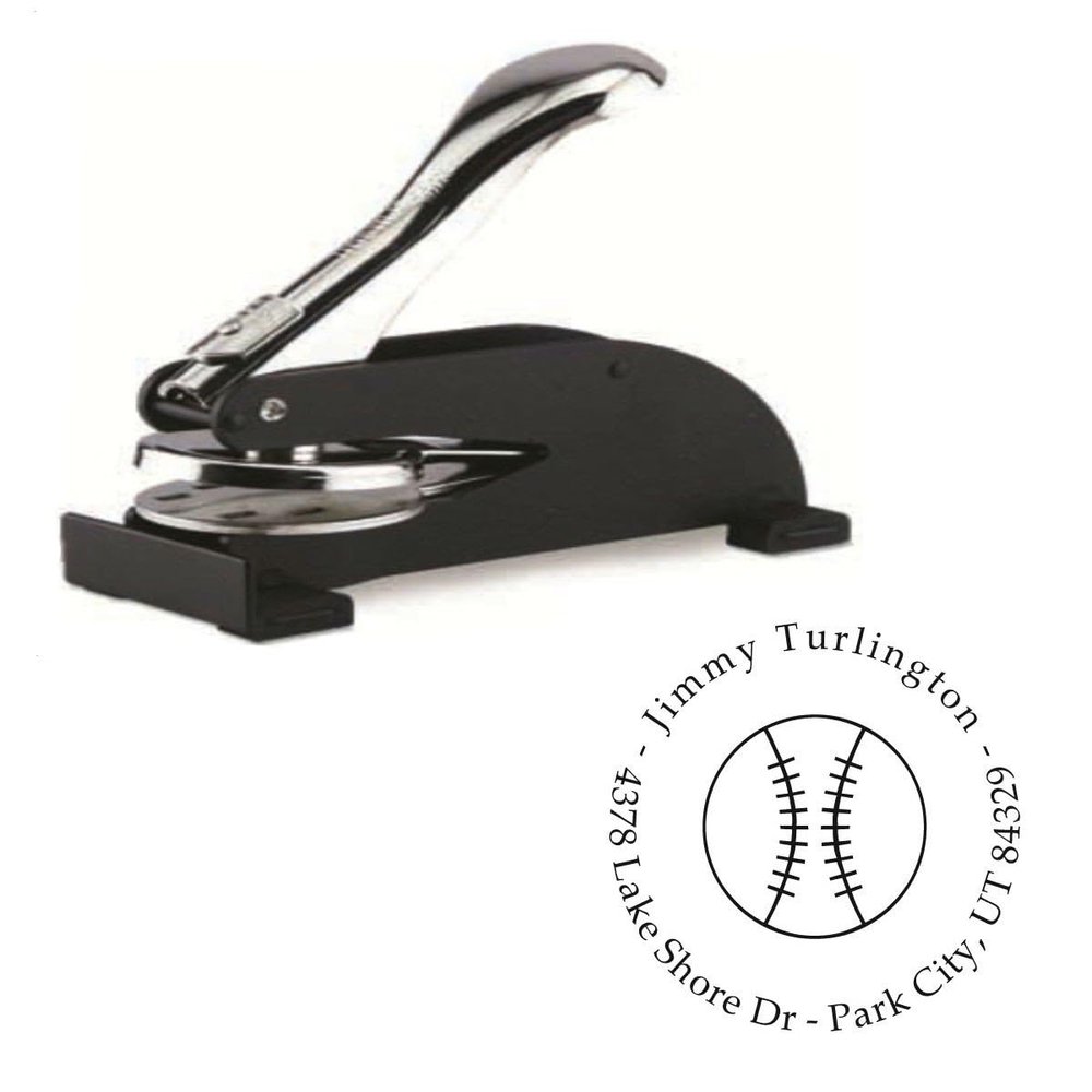 Hampton Studios Custom Golf Logo Desk Embosser Seal - 1.675" Round Personalized Paper Embosser