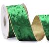 Ribbli Emerald Green Velvet Wired Ribbon 2.5 Inch Metallic Green Crushed Velvet Christmas Ribbon for Gift Wrapping Christmas Tree Decoration Crafts Wreaths Supplies-Continuous 10 Yards view 1