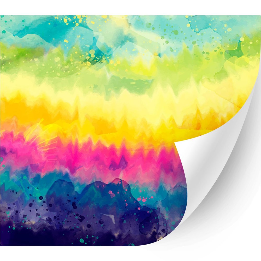 HTV4U Puff Pride Rainbow Heat Transfer Vinyl (Watercolor Tie Dye, 12" x 5 Yards) - Patterned 3D Printed Heat Press Transfer Paper, Iron on Vinyl for T-Shirt, Fabric, DIY