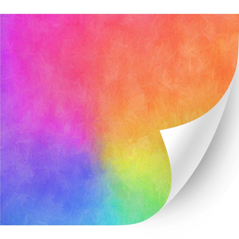HTV4U Puff Pride Rainbow Heat Transfer Vinyl (Ombre 24A, 12" x 12") - Patterned 3D Iron on Heat Press Printed Patterns for T-Shirt, Hat, DIY Craft Projects