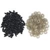 Queenbox 100pcs 6mm Plastic Safety Eyes Screw with Washers, Round Animal Eyeball Amigurumi Craft Making for Crochet Teddy Bear, Black view 1