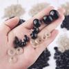 Queenbox 100pcs 10mm Plastic Safety Eyes Screw with Washers, Round Animal Eyeball Amigurumi Craft Making for Crochet Teddy Bear, Black view 2