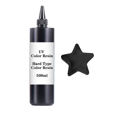 500G Black UV Resin-Upgrade Quick Cure! Hard Type Color Resin, UV Glue Ultraviolet Curing, Solar Cure Sunlight Activated Resin Clear Adhesive Glue for Jewelry Making-Black