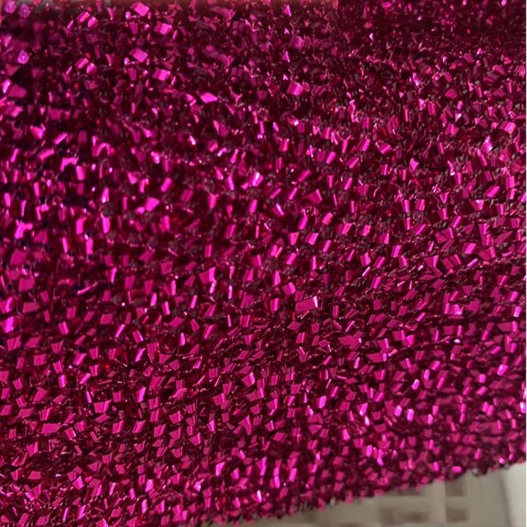 YYCRAFT Sparkling Tinsel Lurex Fabric by the Yard Stretch Metallic Glitter Lametta Shimmer Material 59" Wide 5 Yards, Christmas Decoration