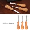 MUNEFE 3Pcs Leather r, Leather Bevel Cuer, Professional Trimmin Workin Kit for Craft Cuin with Wooden Handle view 4