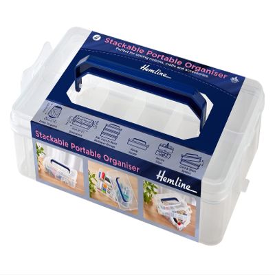Portable Stackable Organiser, Size 16 x 25 x 7cm, Perfect for Sewing Notions, Crafts, Accessories