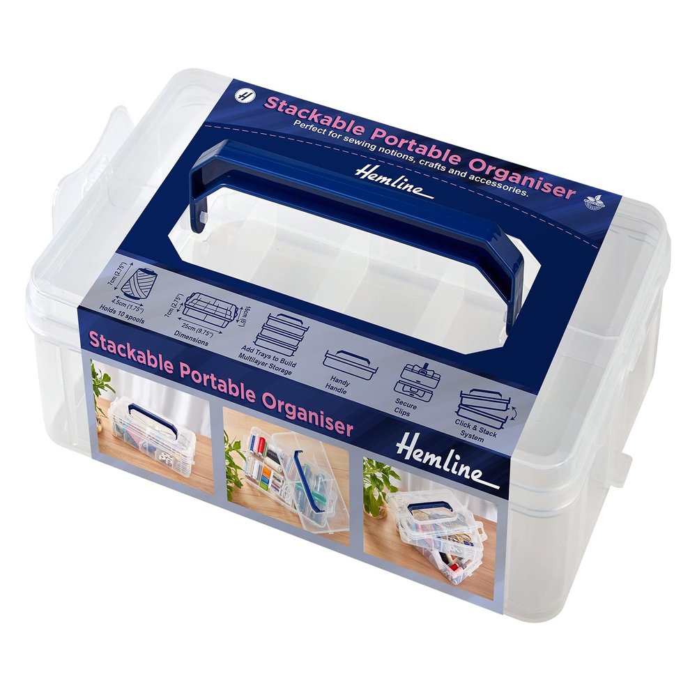 Portable Stackable Organiser, Size 16 x 25 x 7cm, Perfect for Sewing Notions, Crafts, Accessories