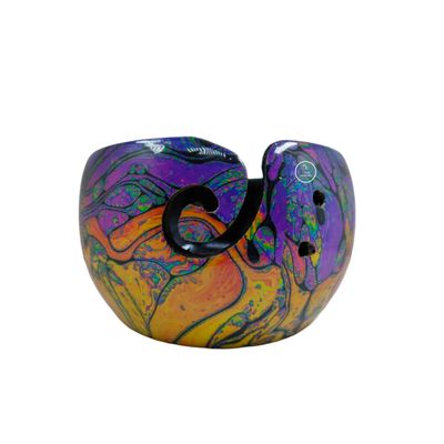 Yarn Bowl Wood Rainbow Design for Knitting, Crochet, Sewing & Crafts - Knitters Yarn Holder Bowl Knitting Women, Girls Gift Festival Accessories 100% Quality
