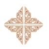 BSYMDH 4PCS Corner Wooden Carving Decal Unpainted Wood Appliques Onlays DIY Wood Carved Furniture Appliques Onlays for Wall Bed Door Wardrobe Cabinet Furniture Decoration(04,20x20cm/7.87x7.87inch) view 1