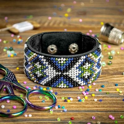 Wizardi Wonderland Crafts Bead Embroidery kit on Artificial Leather FLBB-031