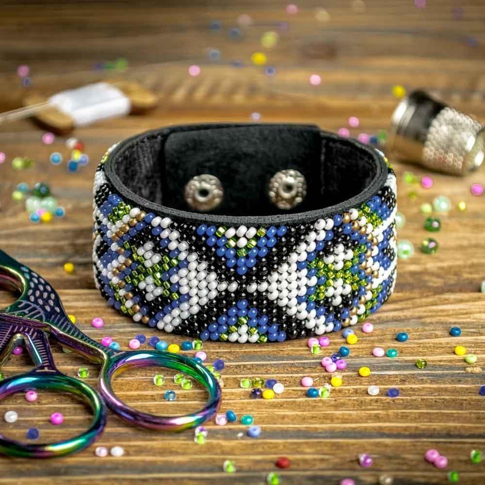 Wizardi Wonderland Crafts Bead Embroidery kit on Artificial Leather FLBB-031