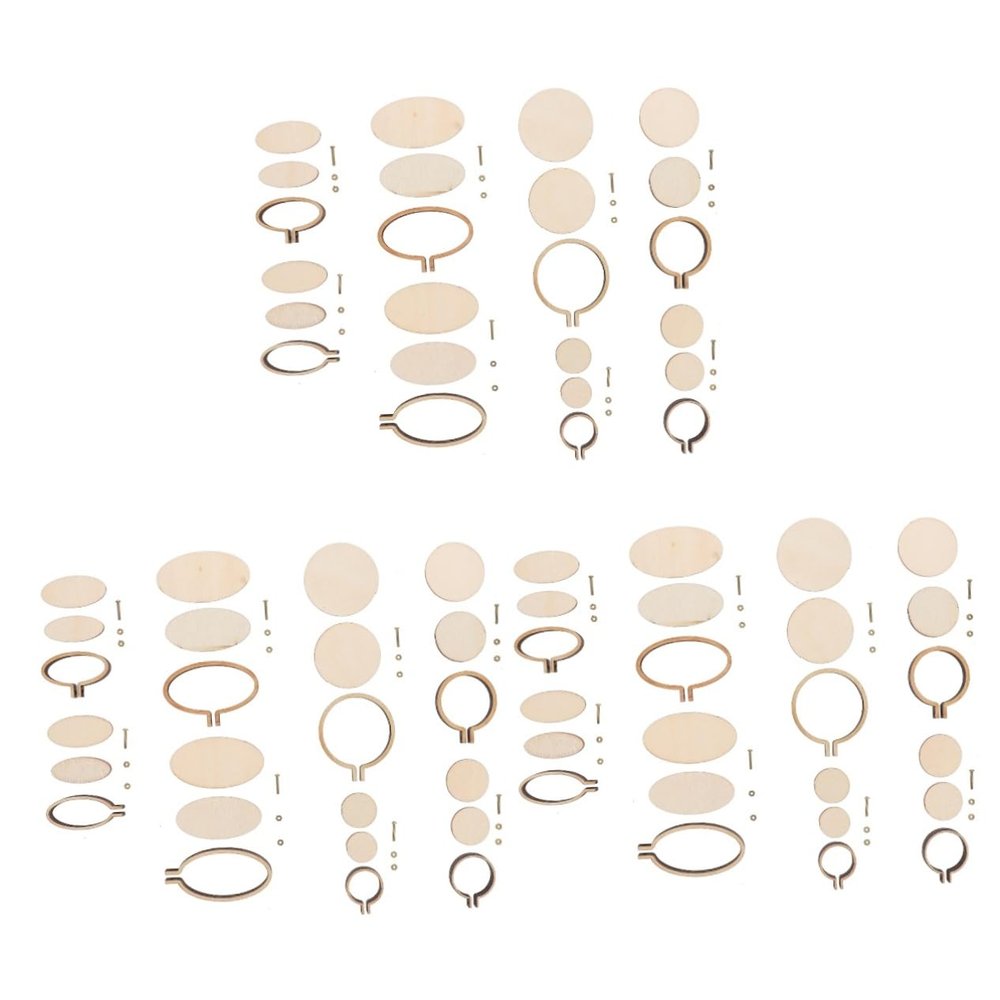 EXCEART 24sets Elegant Mini Embroidery Hoops for DIY Jewelry Fashion Jewelry Making Charms Necklace Embroidery Design Pendants