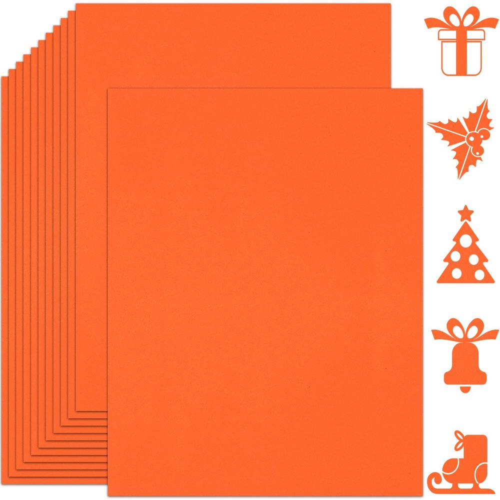Twavang 25 Sheets Orange Cardstock Paper 8.5'' x 11'', 250gsm/92lb Thick Paper for Scrapbook, Invitations, Printing and DIY Cards