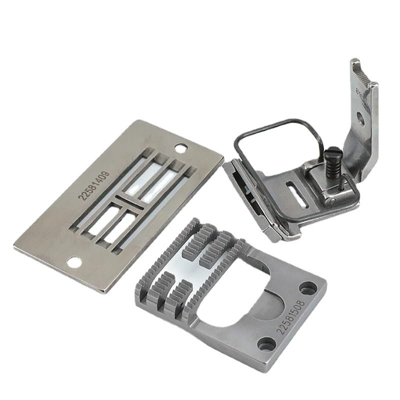 Blooy - Gauge Set For JUKI LZ-2280N, LZ-2284N, LZ-2286N,LZ-2288N Zigzag Sewing Machine Needle Plate 225-81409, Feed Dog 225-81508, B109 (Kit A)