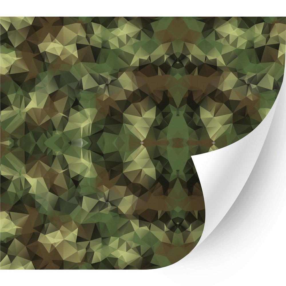 HTV4U Puff Abstract Oil Painting Heat Transfer Vinyl (Geo Camo Green, 12" x 3 Yards) - Patterned 3D Iron on Vinyl Paper, Graphic Design Printed Patterns for Special Event