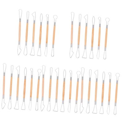EXCEART 30pcs Polymer Clay Accessories Pottery Tool Kit Clay Cutters Carving Tools for Pottery Sculpting