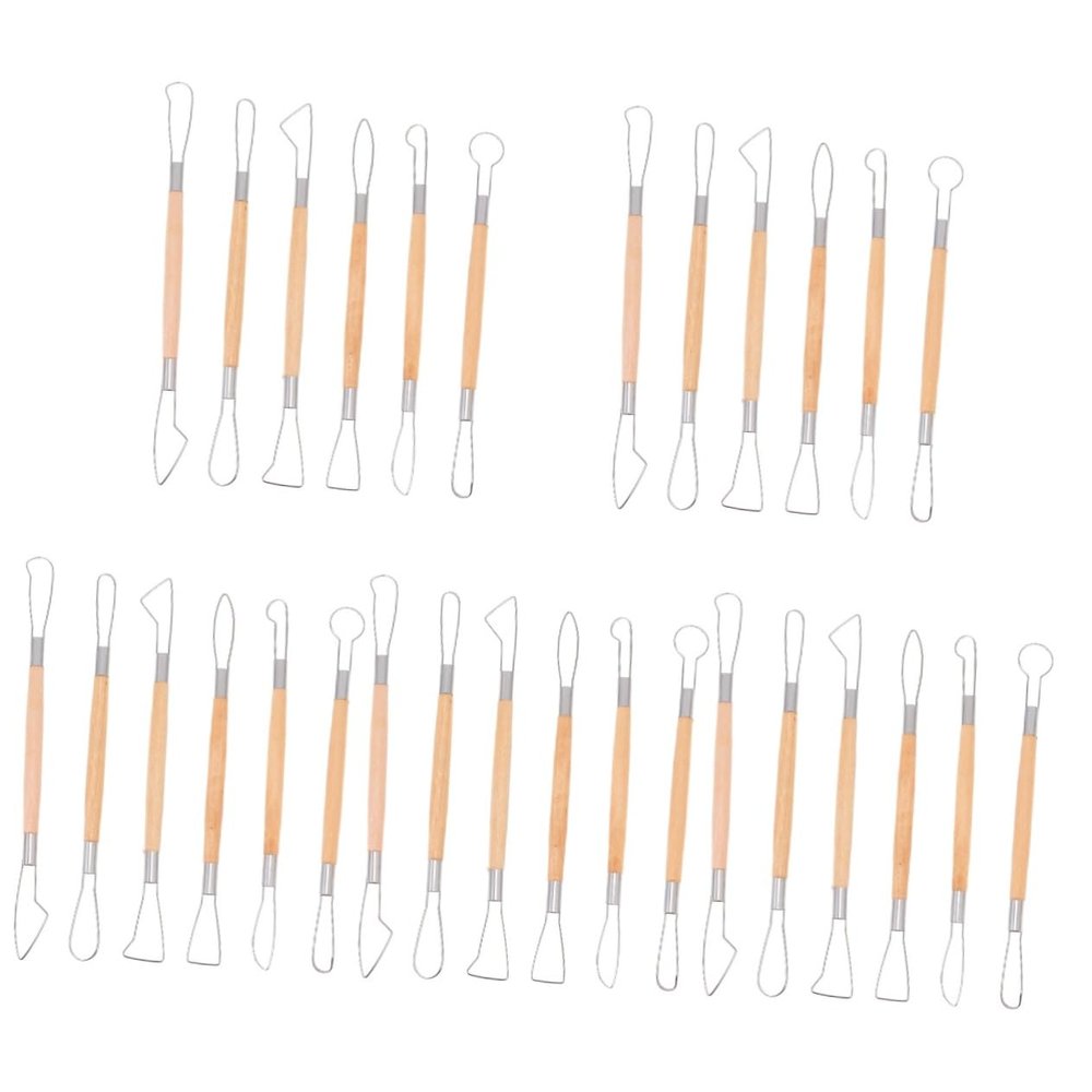 EXCEART 30pcs Polymer Clay Accessories Pottery Tool Kit Clay Cutters Carving Tools for Pottery Sculpting