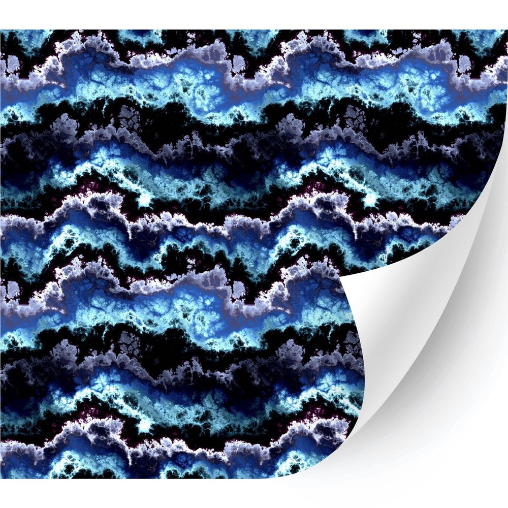 HTV4U Puff Abstract Oil Painting Heat Transfer Vinyl (Blue Marble, 20" x 3 Yards) - Patterned 3D Heat Press Transfer Paper, Design Printed Patterns for Special Event