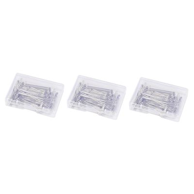 EXCEART 150pcs Stainless Steel T- Wig Making Convenient Plastic Storage Box for Sewing Blocking Knitting Crafts and Tailoring Projects