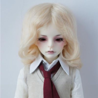 Doll Wigs Only! JD044 Mid Long Magic Curly Mohair BJD Doll Wig (7-8inch, Blond)