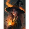 CoHraeu Halloween Diamond Painting Kits for Adults,5D DIY Magic Witch Diamond Art for Adults Beginners,DIY Full Drill Paintings with Diamonds Gem Art for Adults Home Wall Decor 12x18 inch view 1