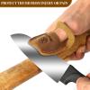 RingSun Thumb Guard Wood Carving Tools, Leather Finger Protector, Handmade Carpenter Working Carving Kit Accessories view 3